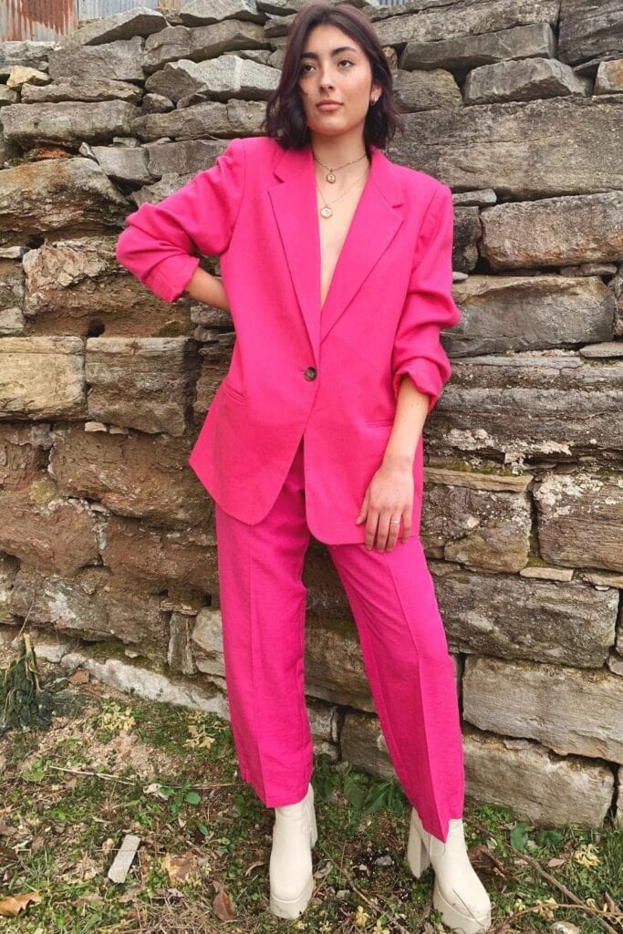 Hot Pink Monochromatic Suit