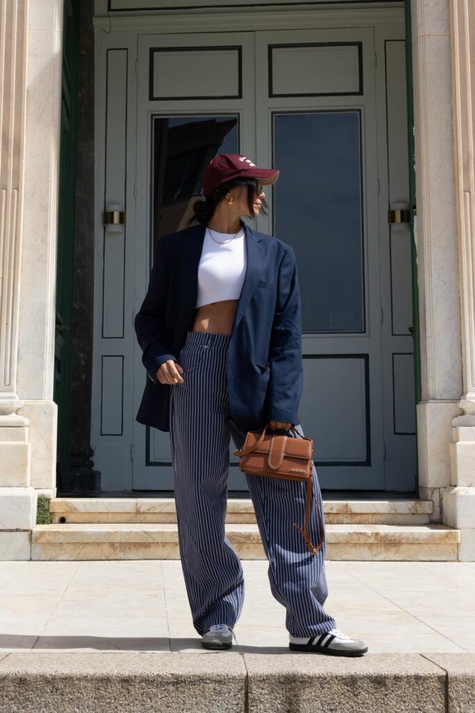 Cropped Top and Oversized Blazer