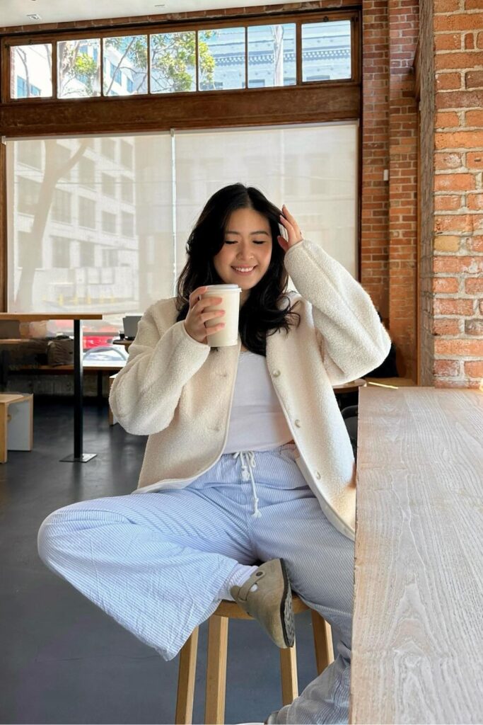 Textured Button-Up Cardigan and Fitted Top