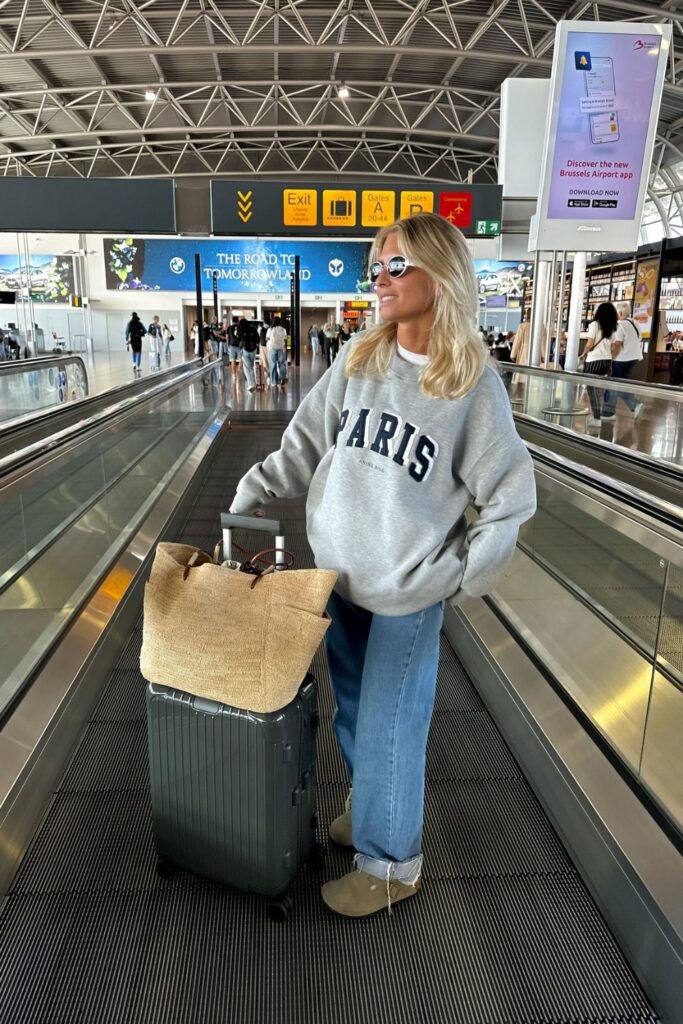 Gray Sweatshirt and Jeans