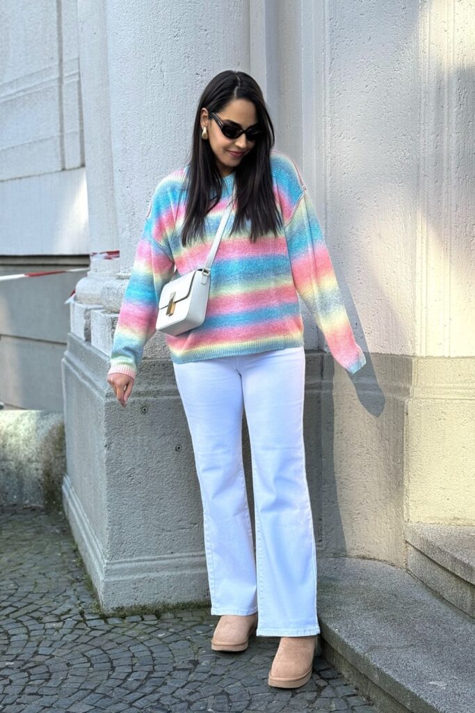 Pastel Rainbow Striped Sweater