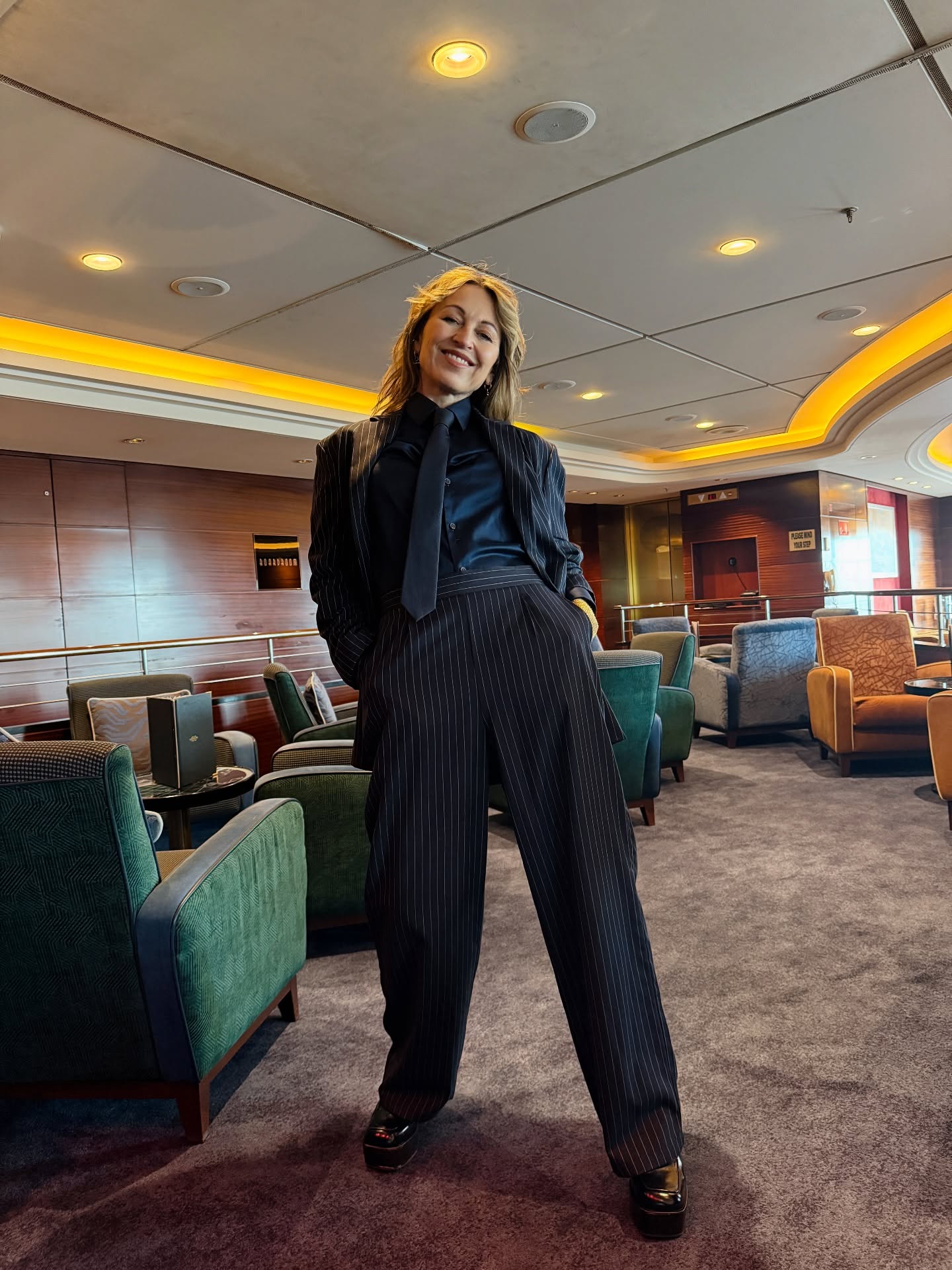 Pinstriped Blazer and Matching Trousers