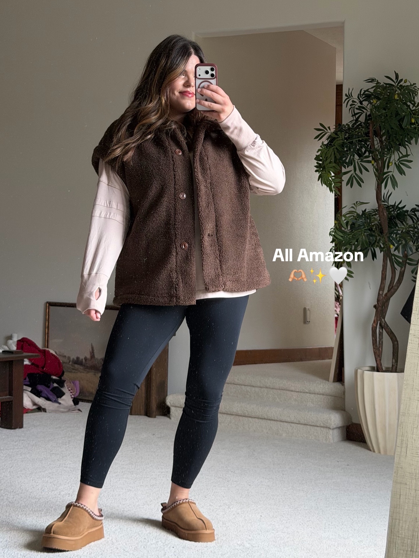 Teddy Fleece Vest and Leggings