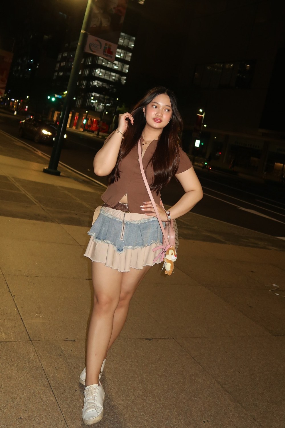 Fitted Tee and Layered Mini Skirt