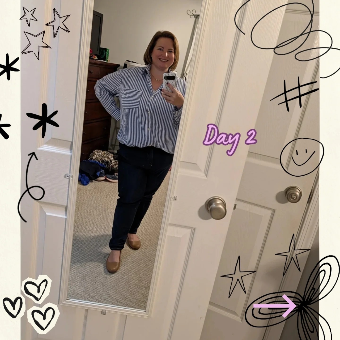 Striped Shirt and Dark Jeans