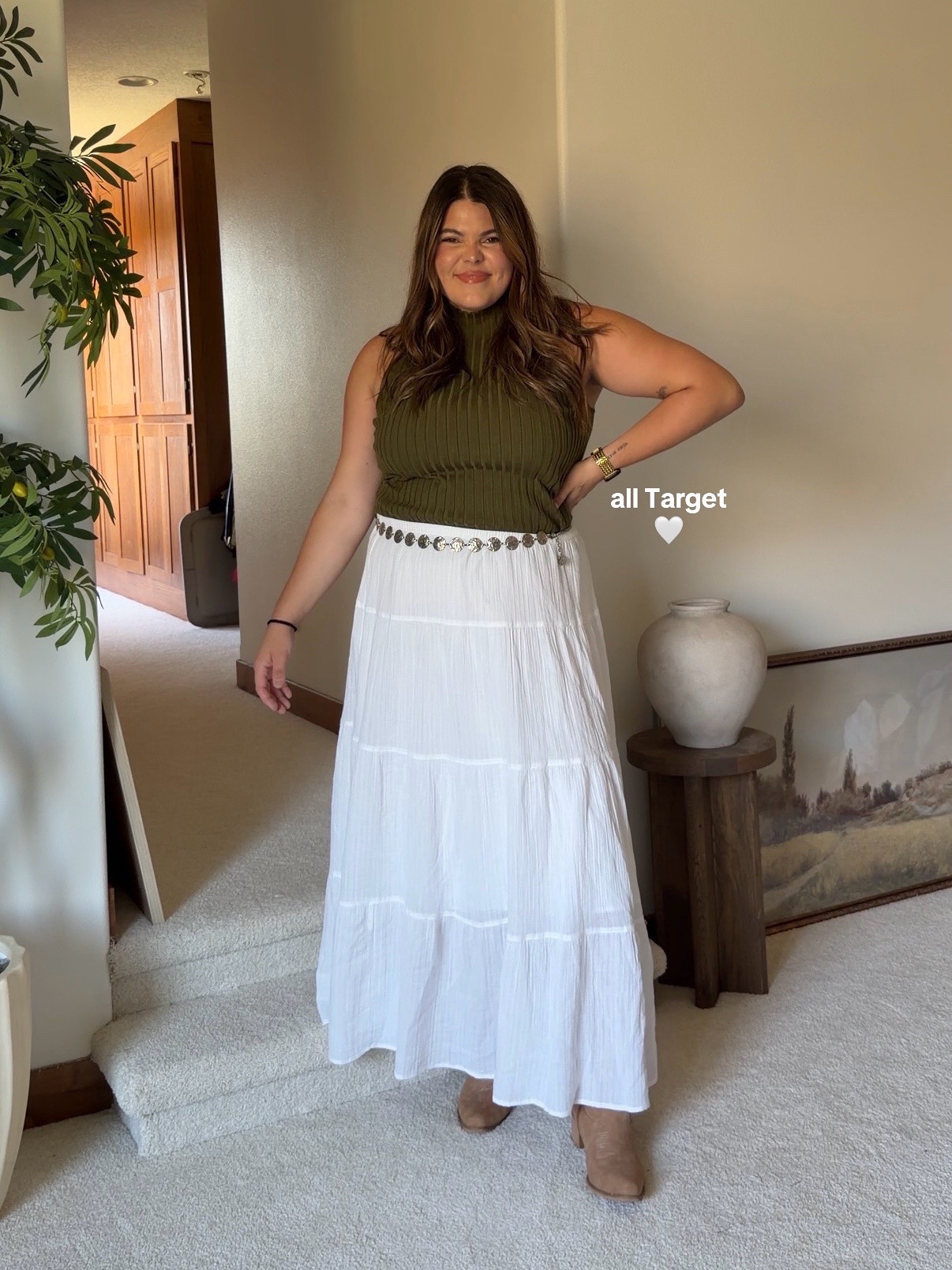 Fitted T-Shirt and Wide-Leg Jeans