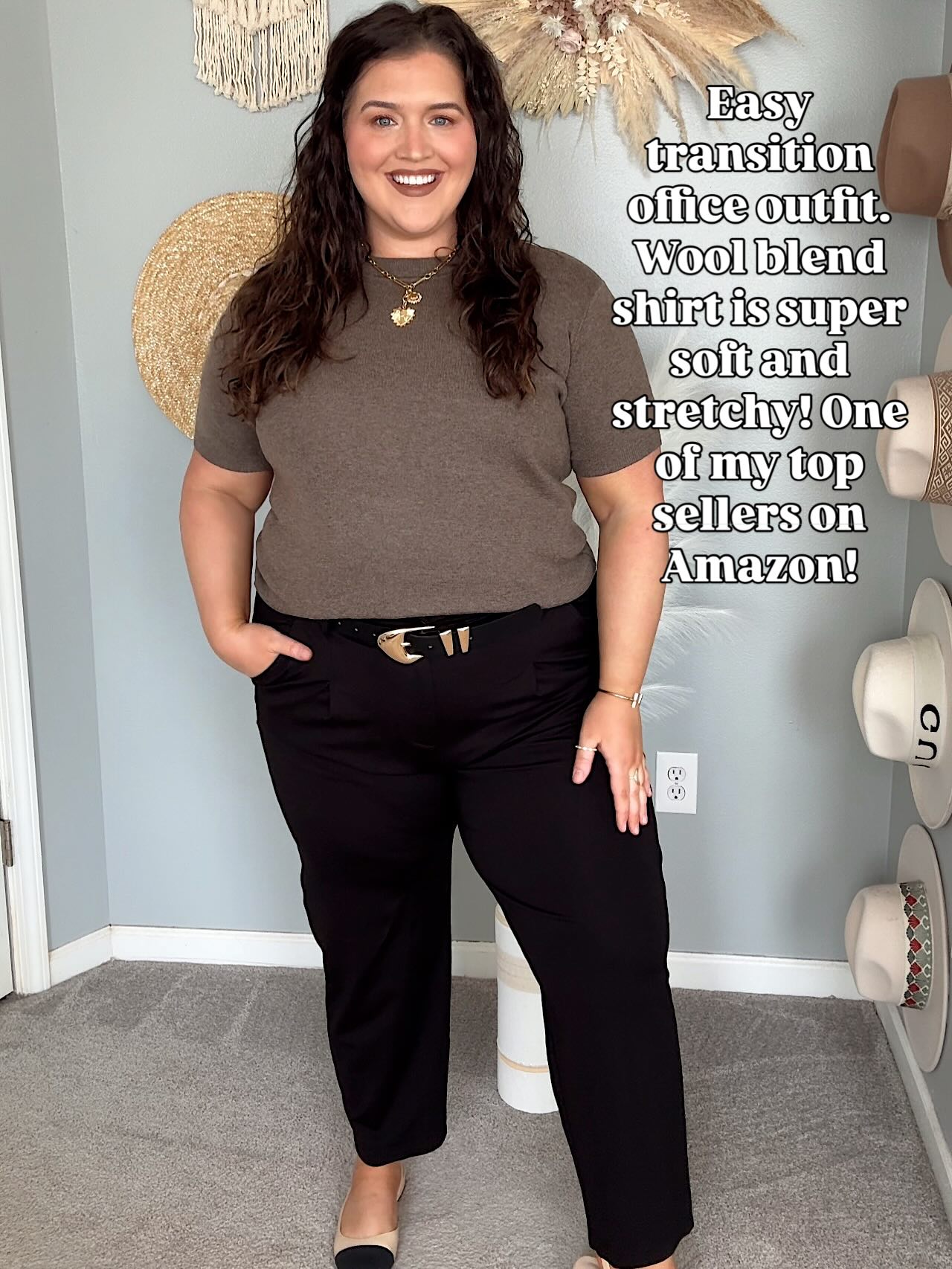 Wool Blend T-Shirt and Tailored Pants