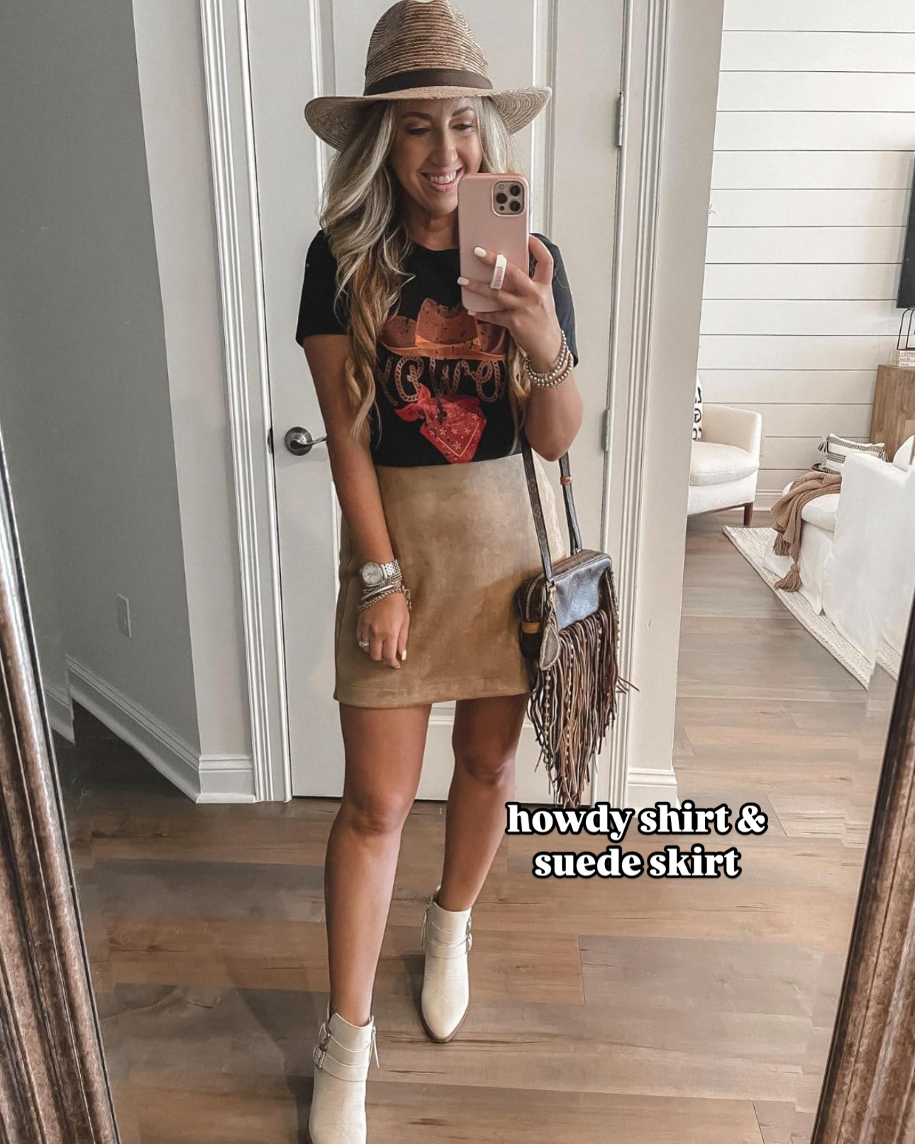 Graphic T-Shirt and Mini Skirt