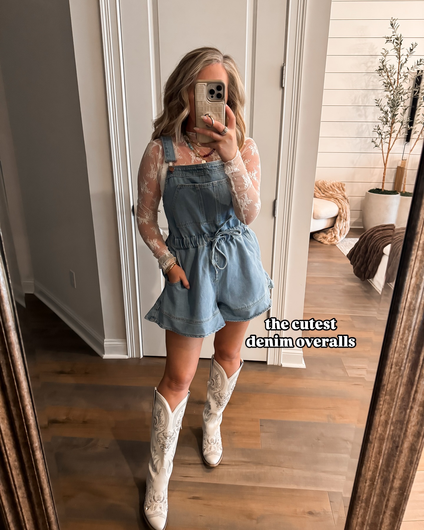 Light Blue Romper with Lace Detail