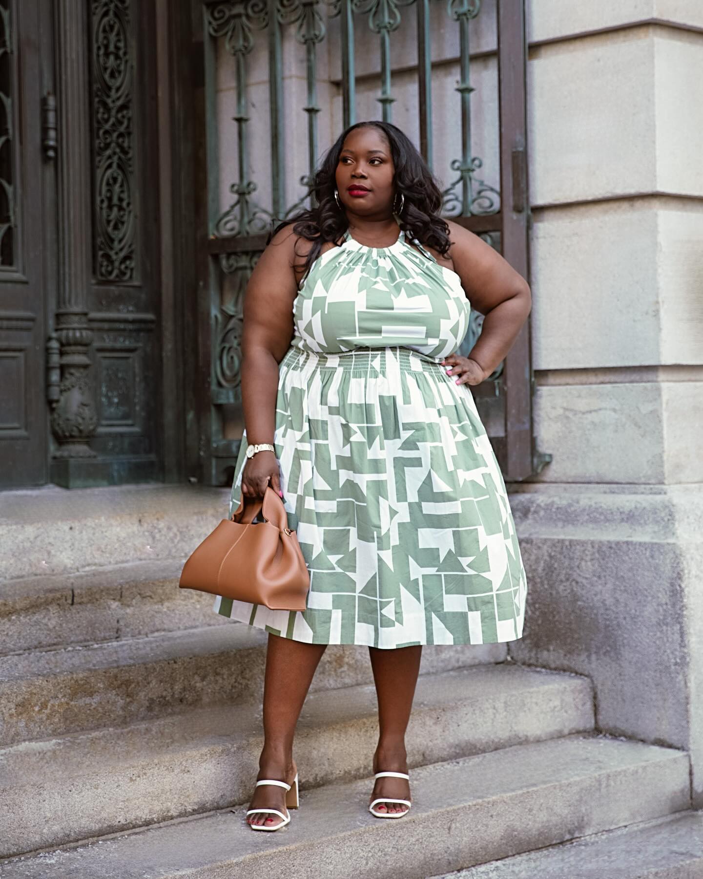 Green Geometric Dress