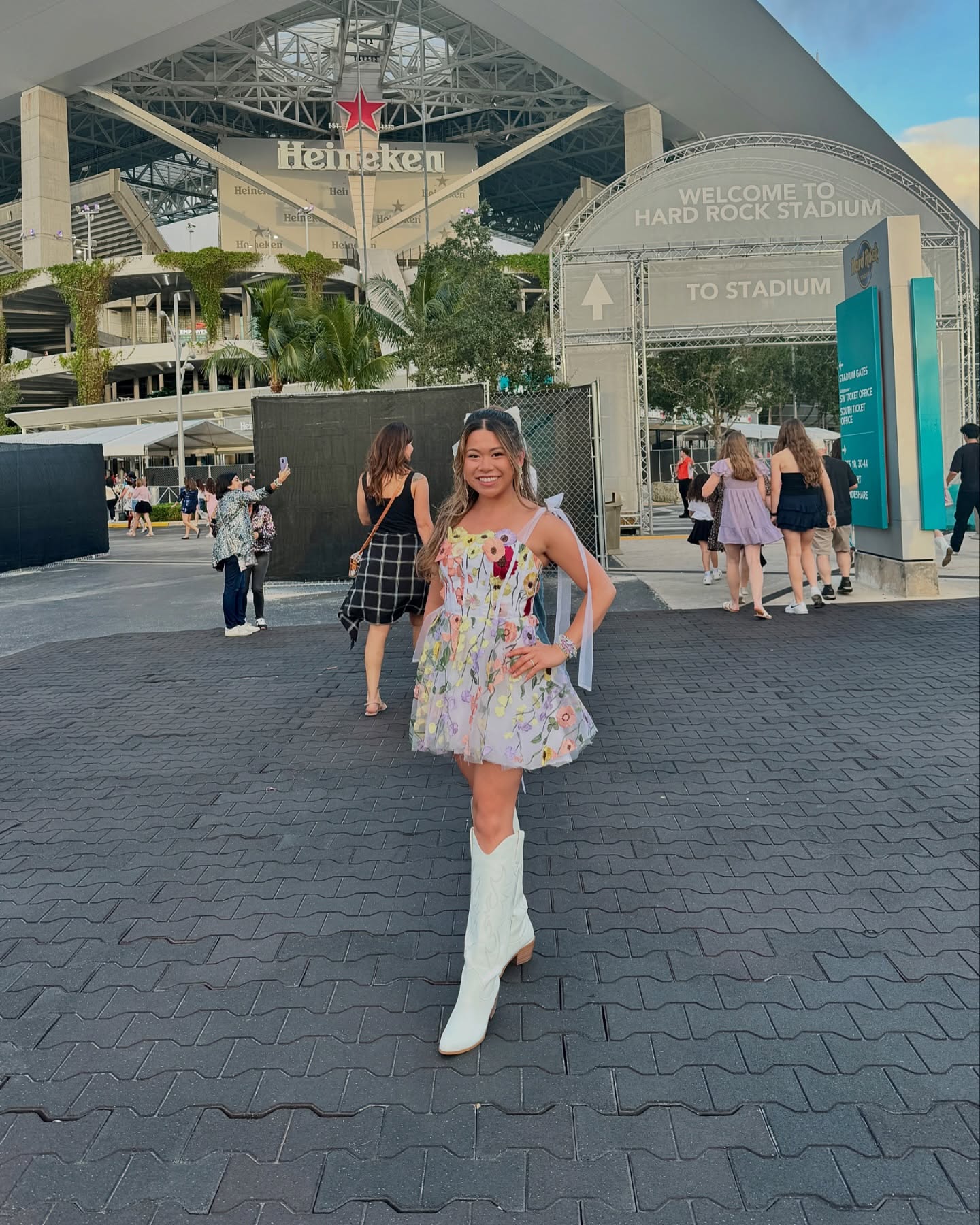 Floral Mini Dress and Cowboy Boots