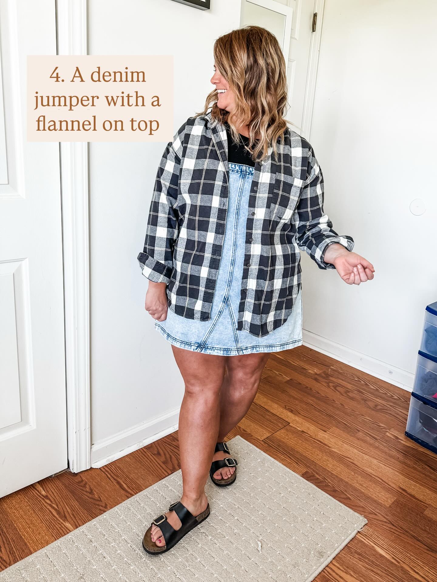 Striped Button-Down and Denim Shorts