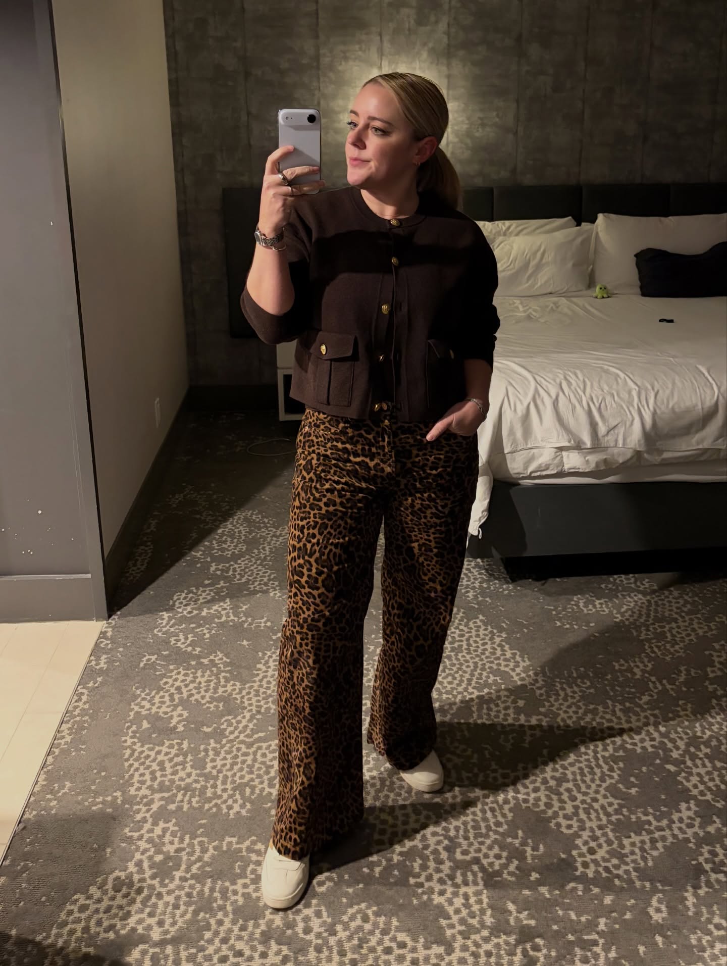 Utility Jacket and Leopard Print Pants