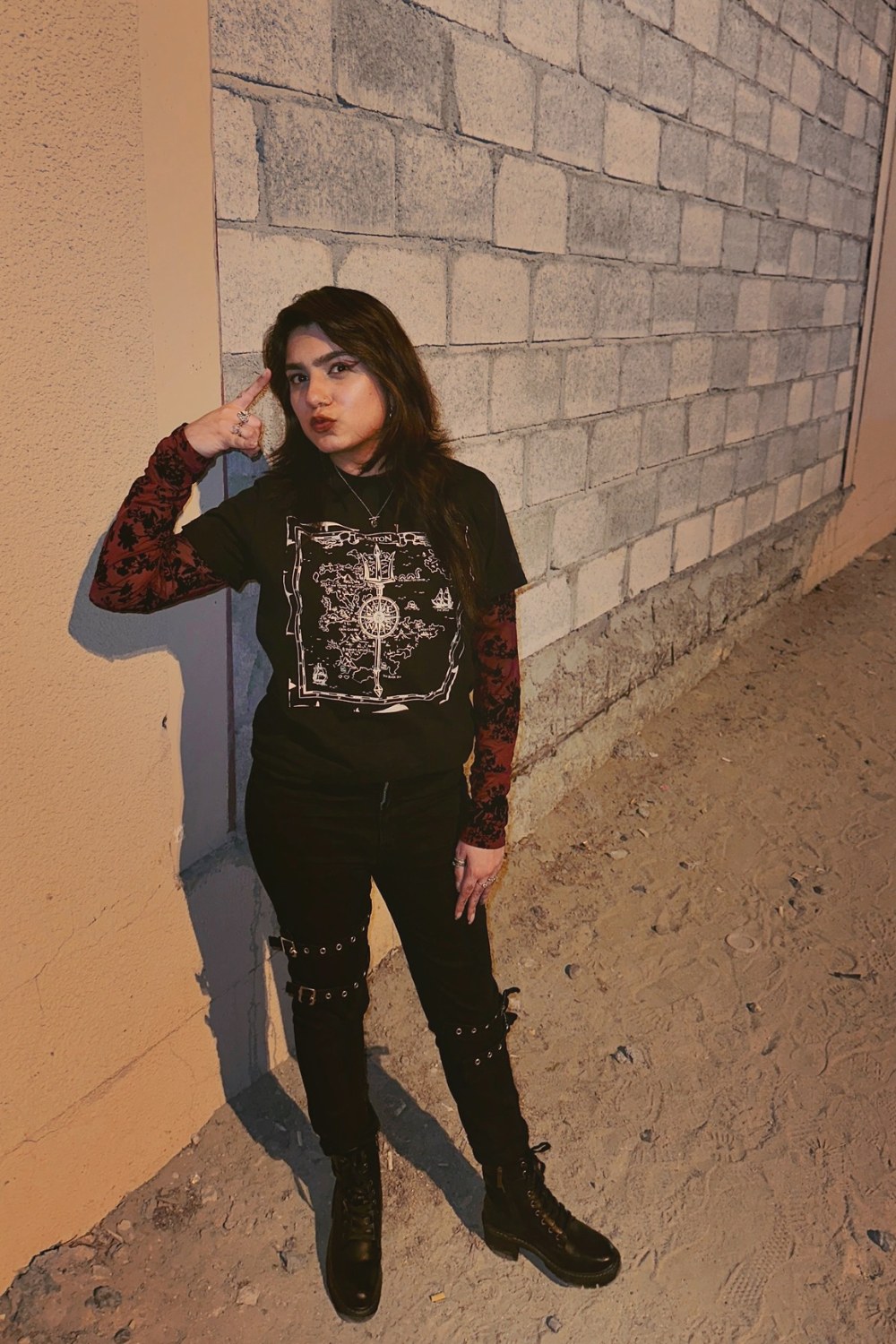 Black Graphic Tee and Cargo Pants