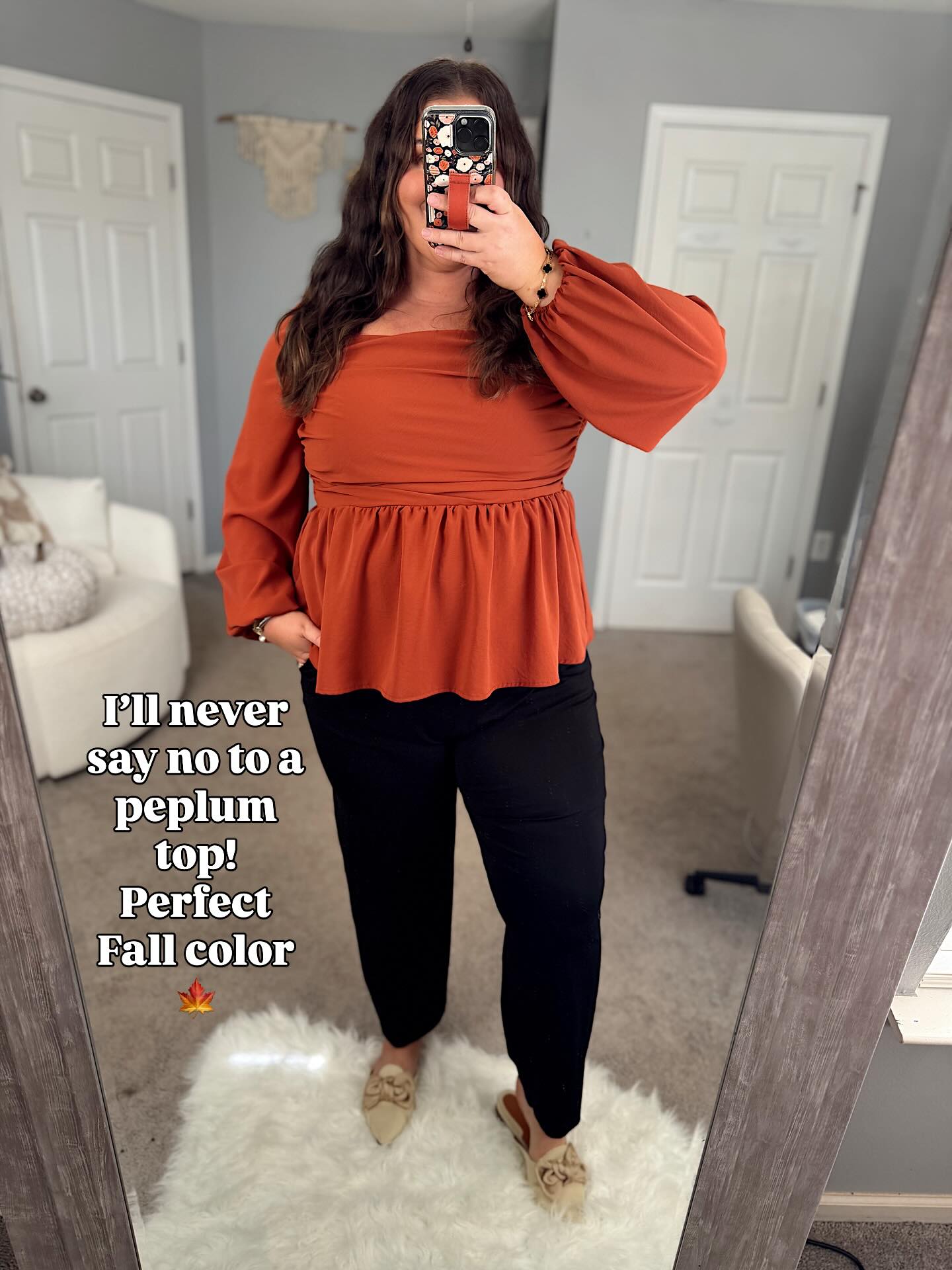 Peplum Top and Straight Pants