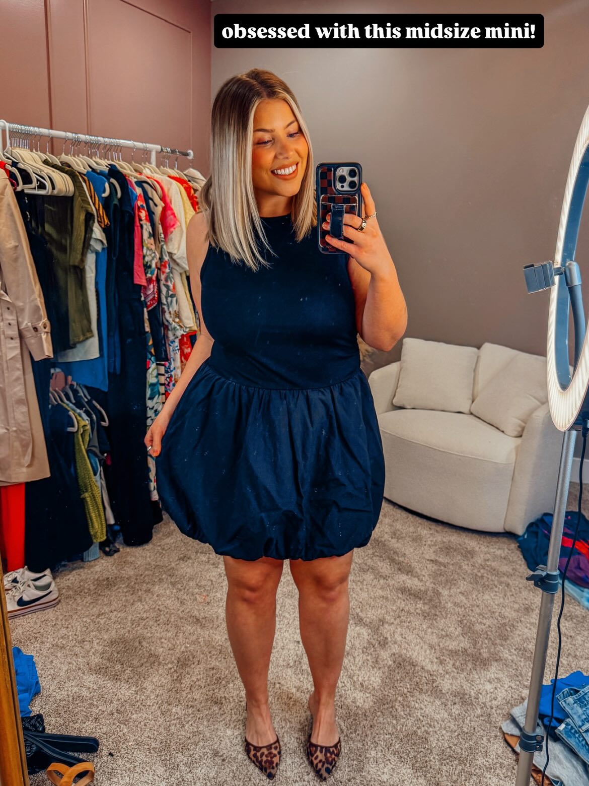 Bubble Hem Mini Dress