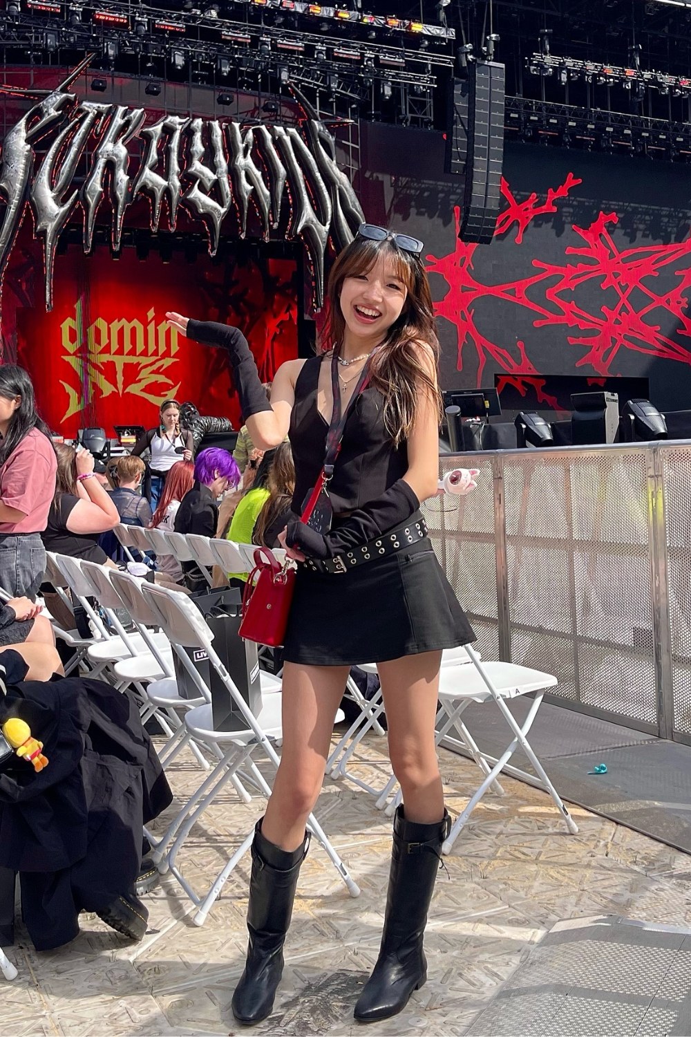 Black Vest and Mini Skirt