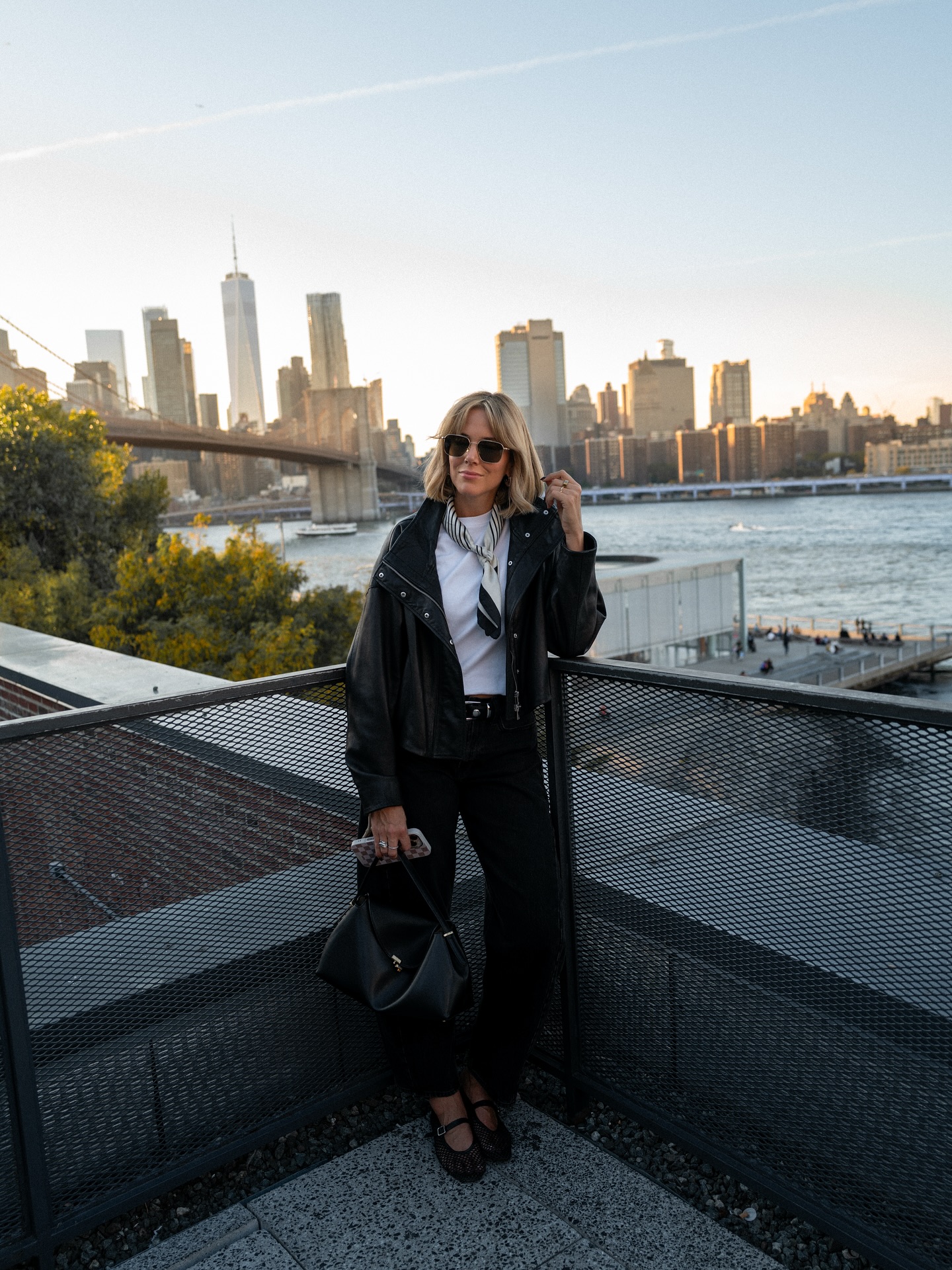 Black Leather Moto Jacket and Trousers
