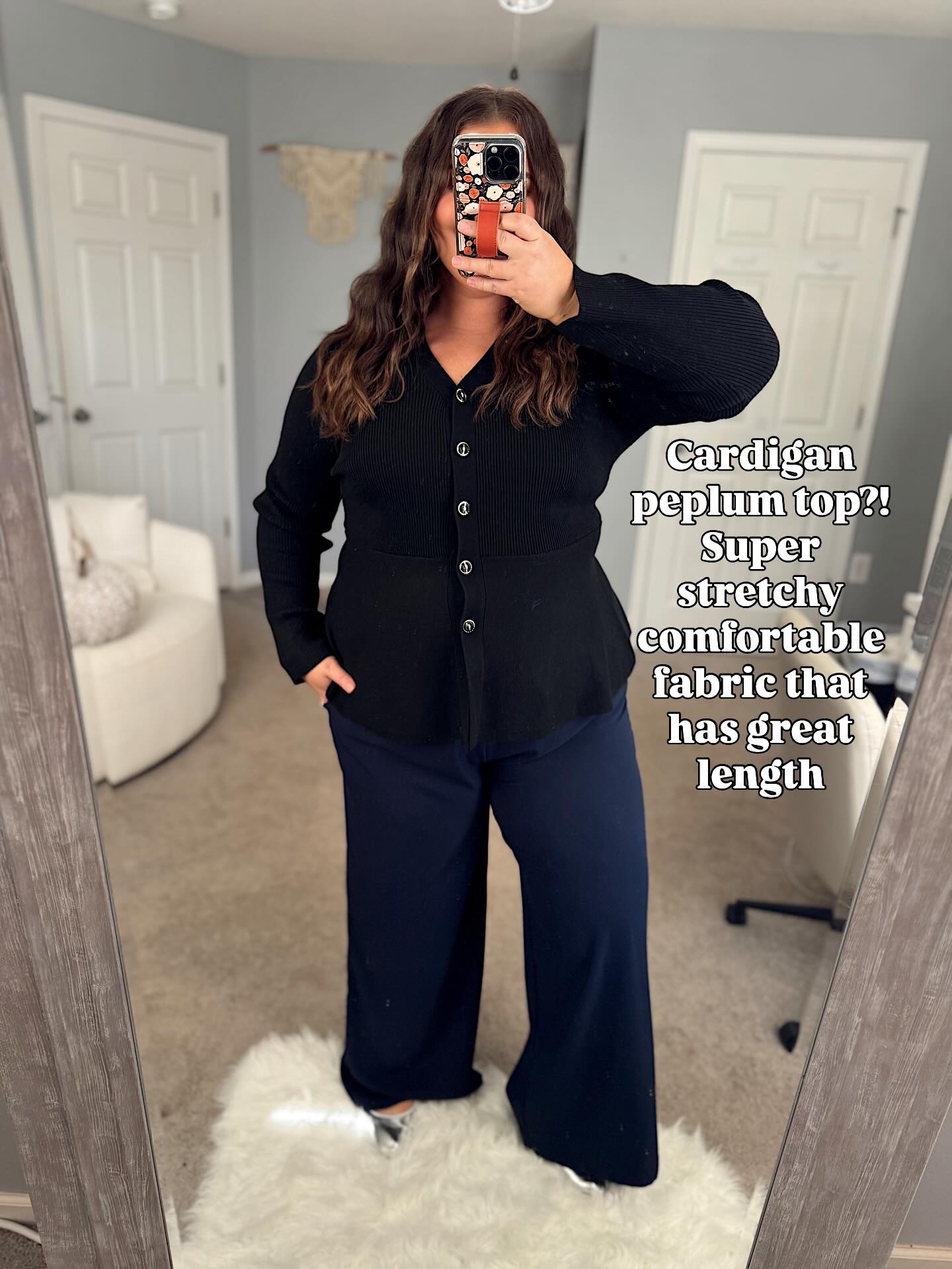 Peplum Cardigan and Wide Pants