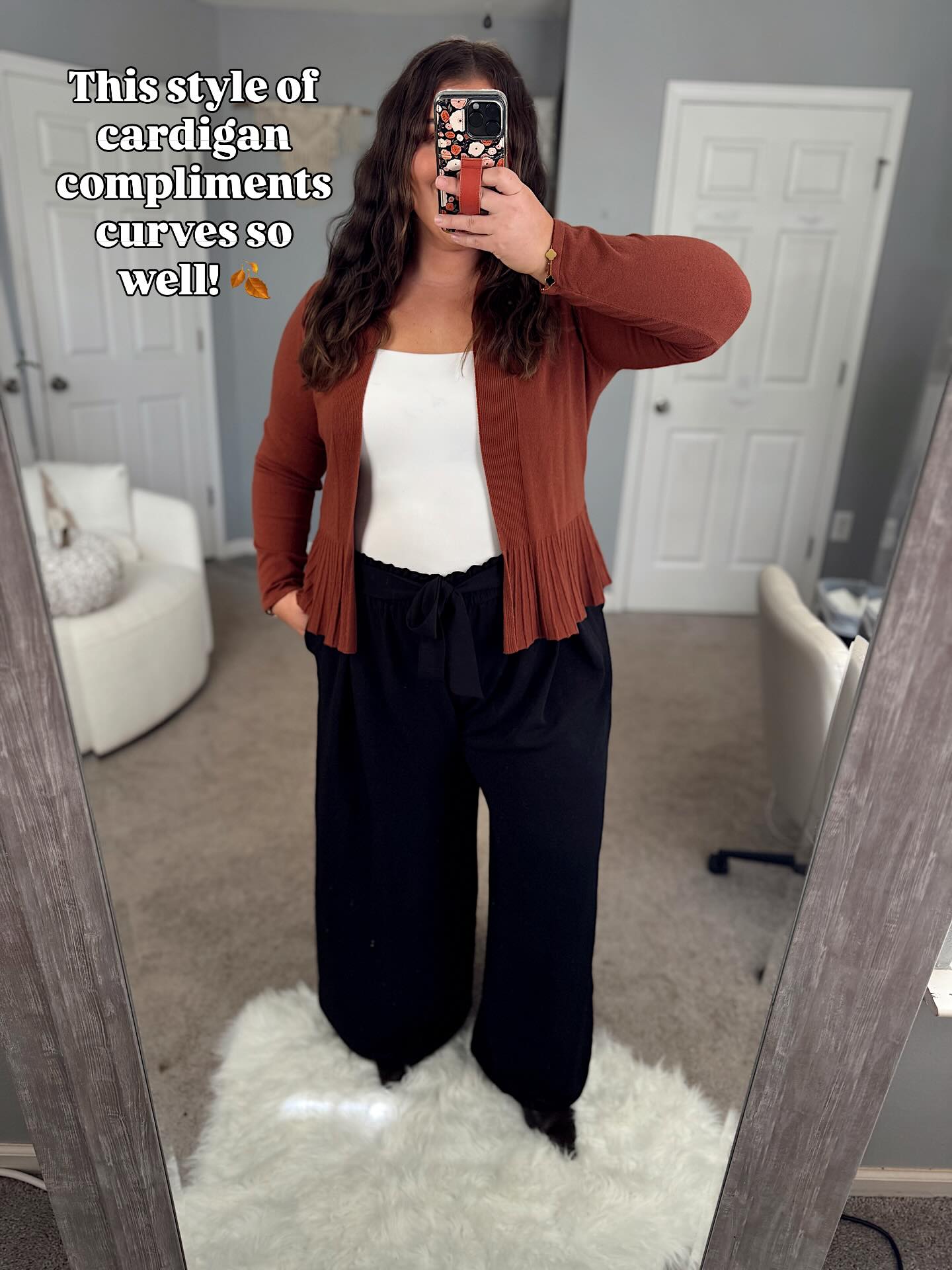 Pleated Cardigan and Pull-On Pants
