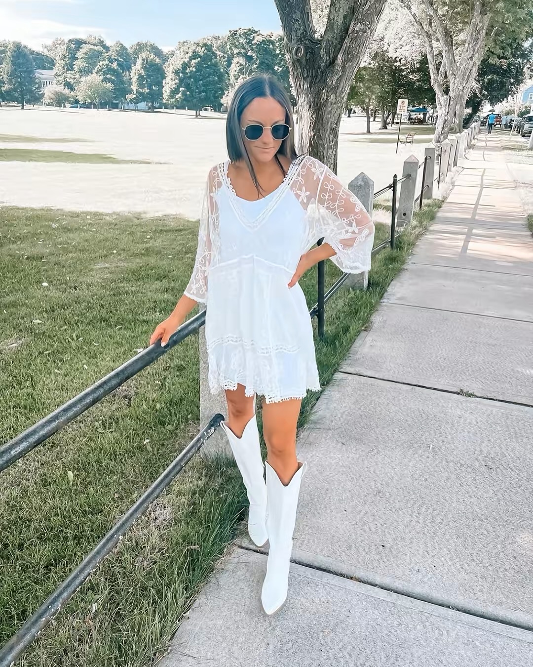 White Lace Mini Dress