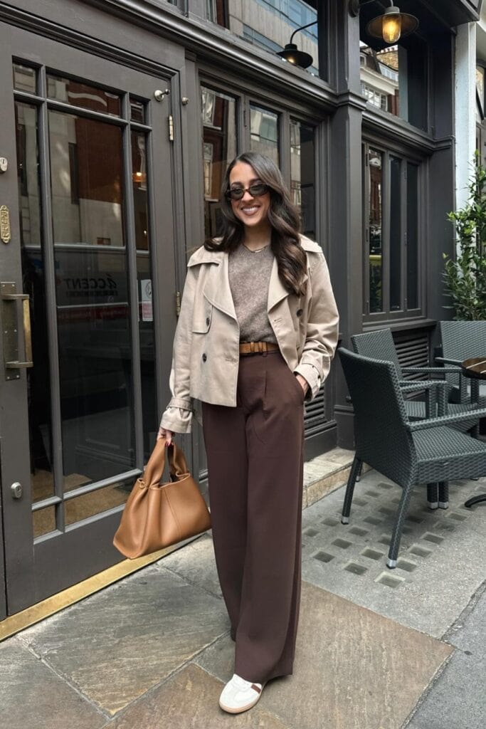 Beige Cropped Trench