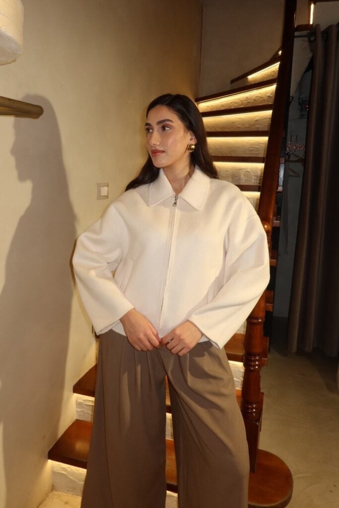 White Zip-Front Jacket