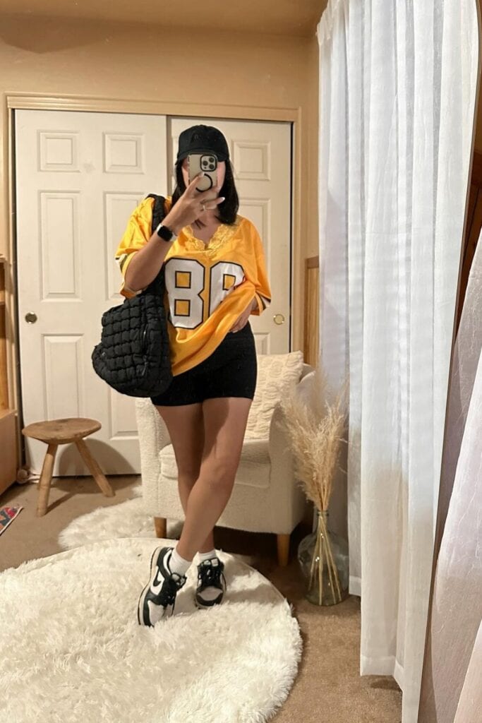 Oversized Jersey and Biker Shorts