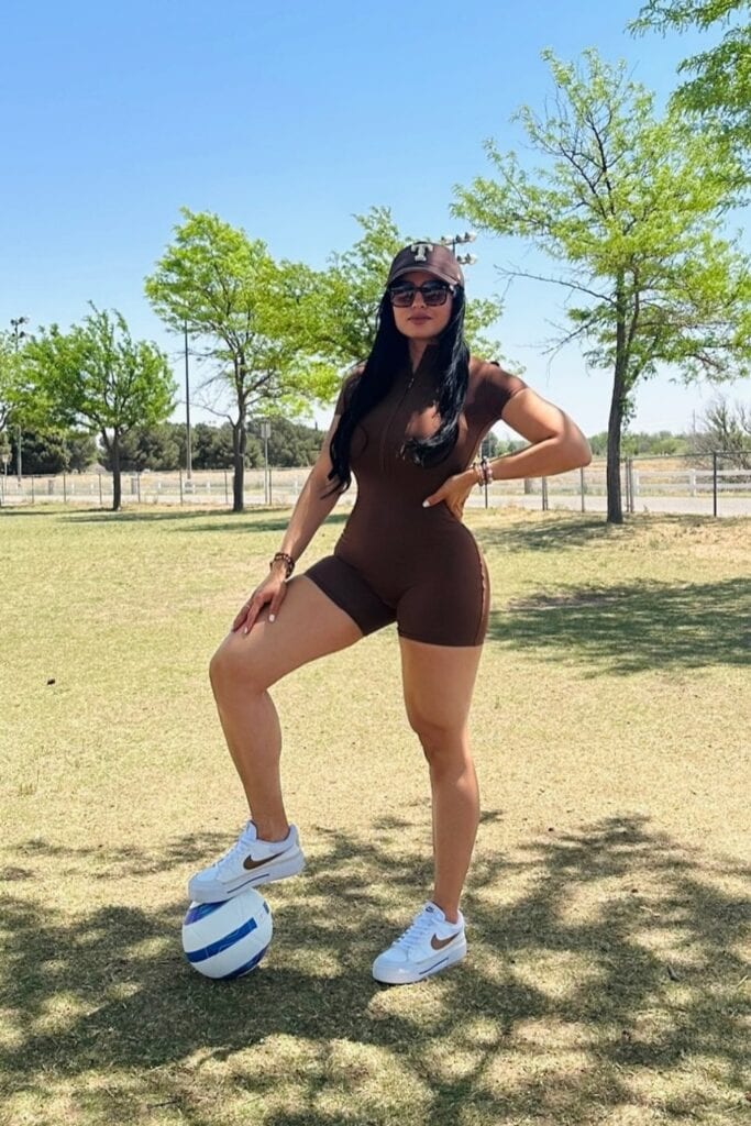 Fitted Romper and Athletic Sneakers