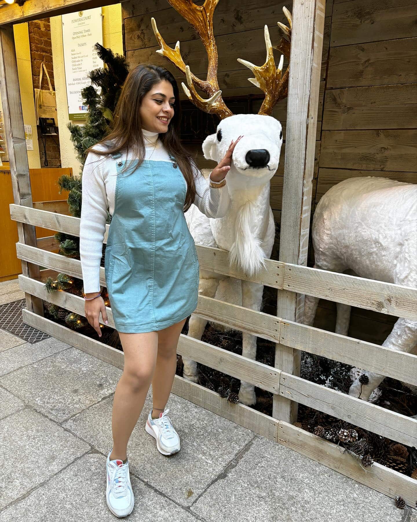 Turtleneck and Denim Pinafore