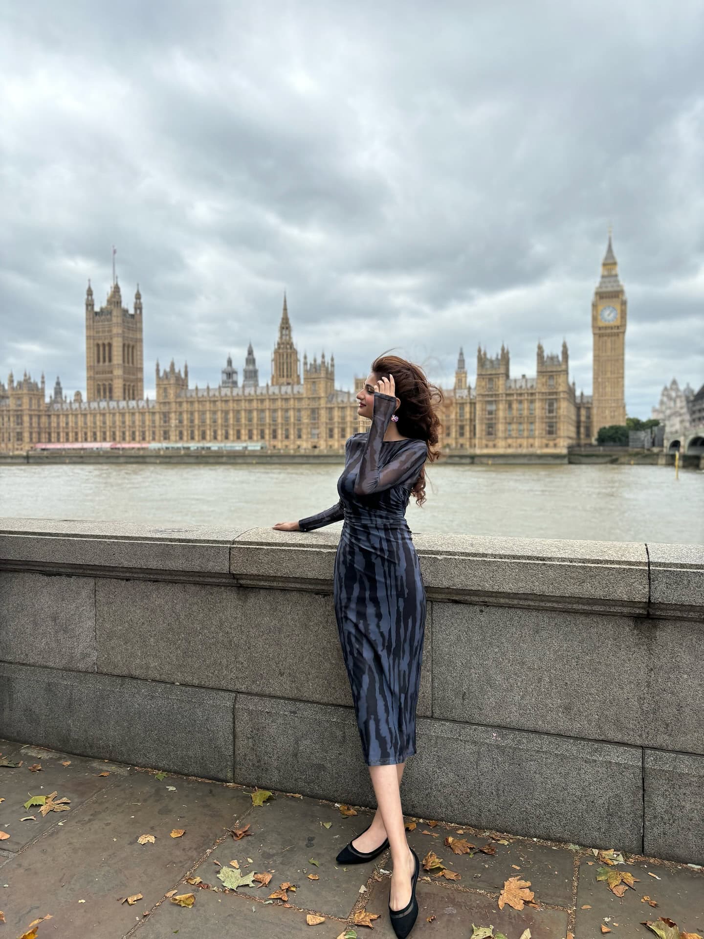 Patterned Midi Dress