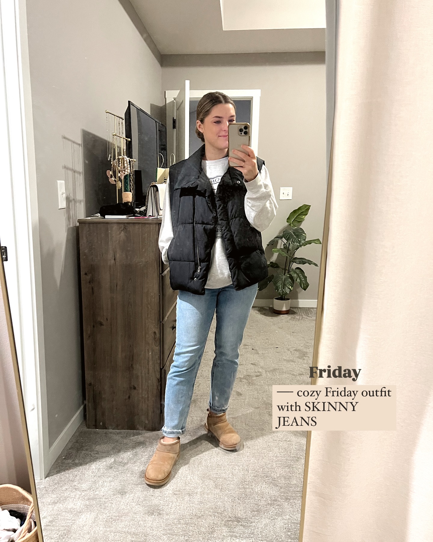 Graphic Tee and Puffer Vest