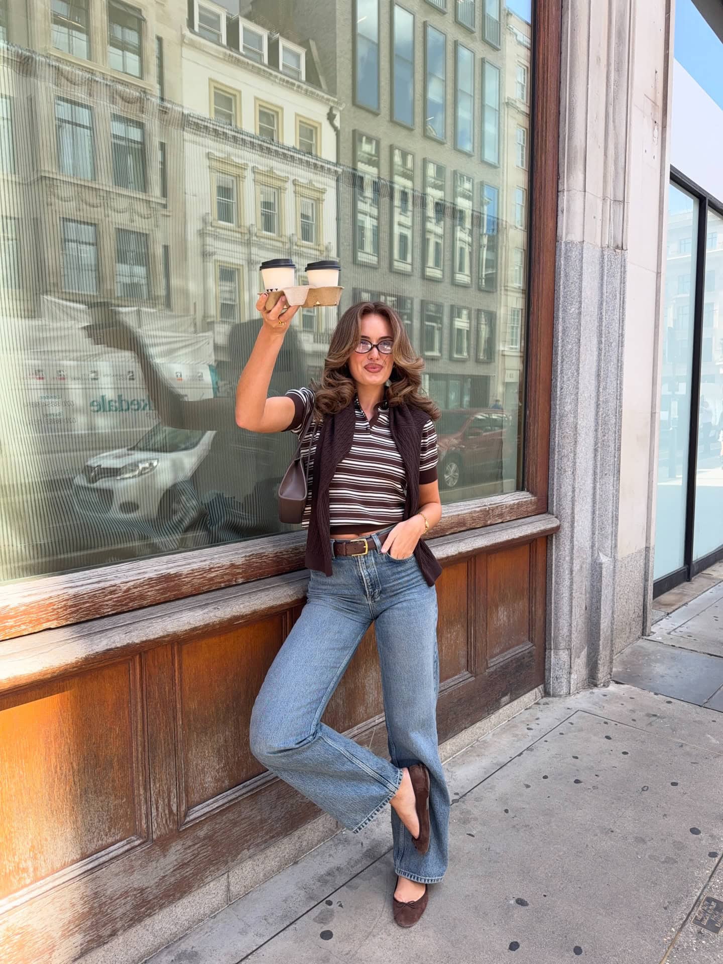 Striped Polo Shirt and Blue Jeans