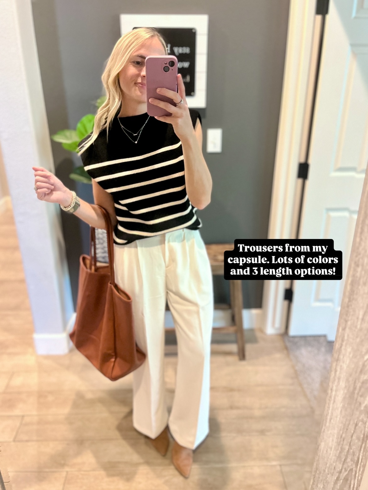 Crew Neck and Wide-Leg Trousers