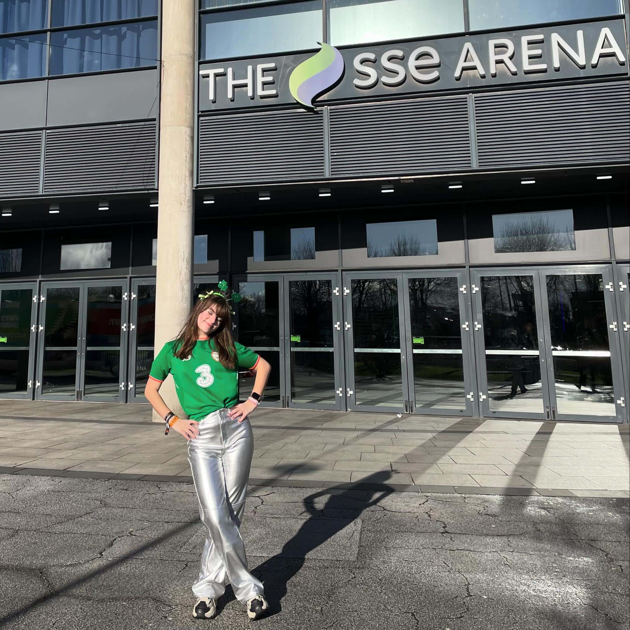 Green Jersey and Metallic Pants
