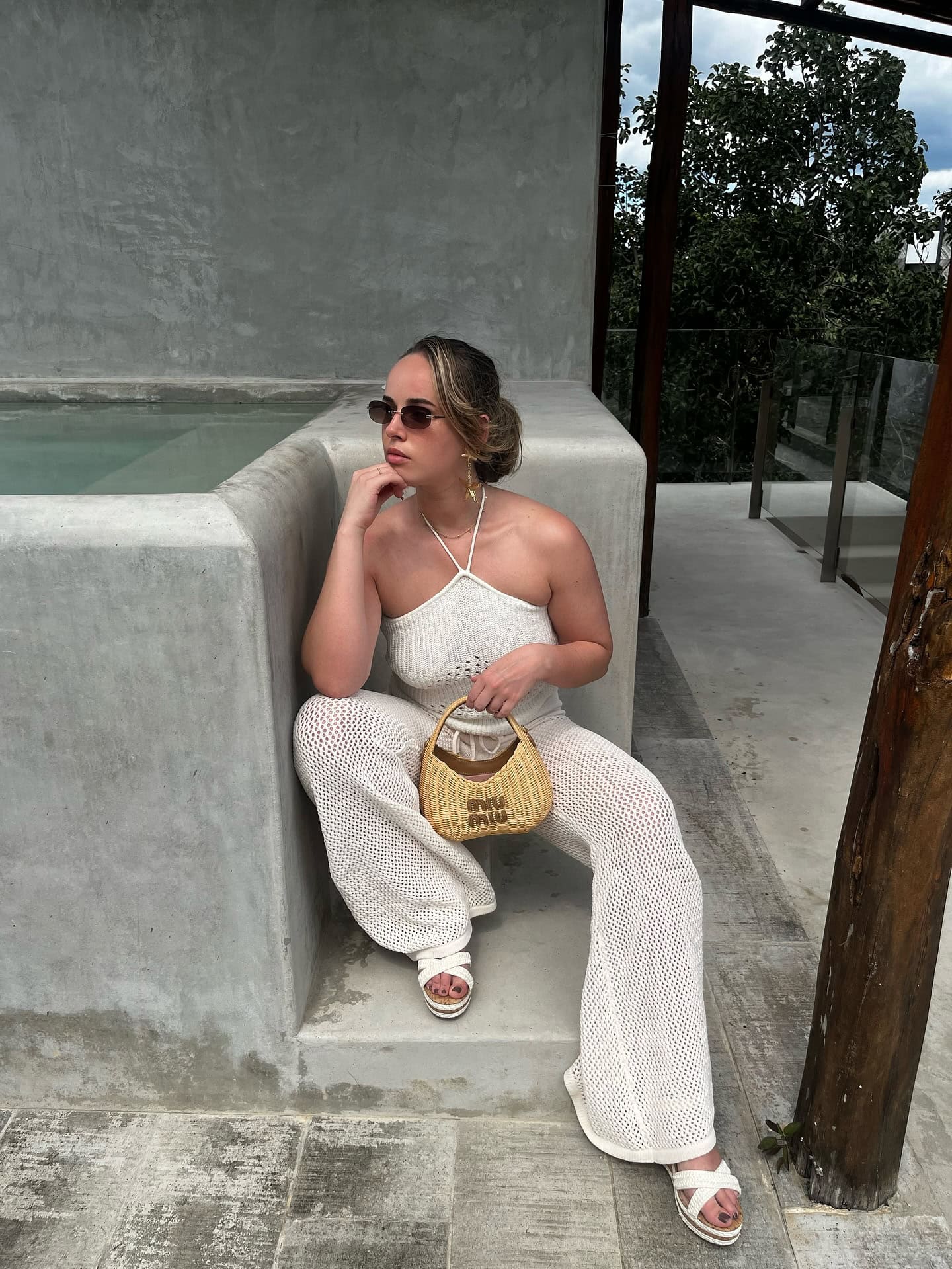 Crochet Top and Wide-Leg Pants