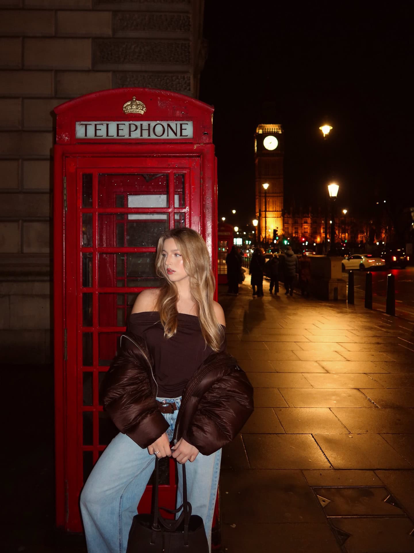 Off-Shoulder Top and Puffer Jacket