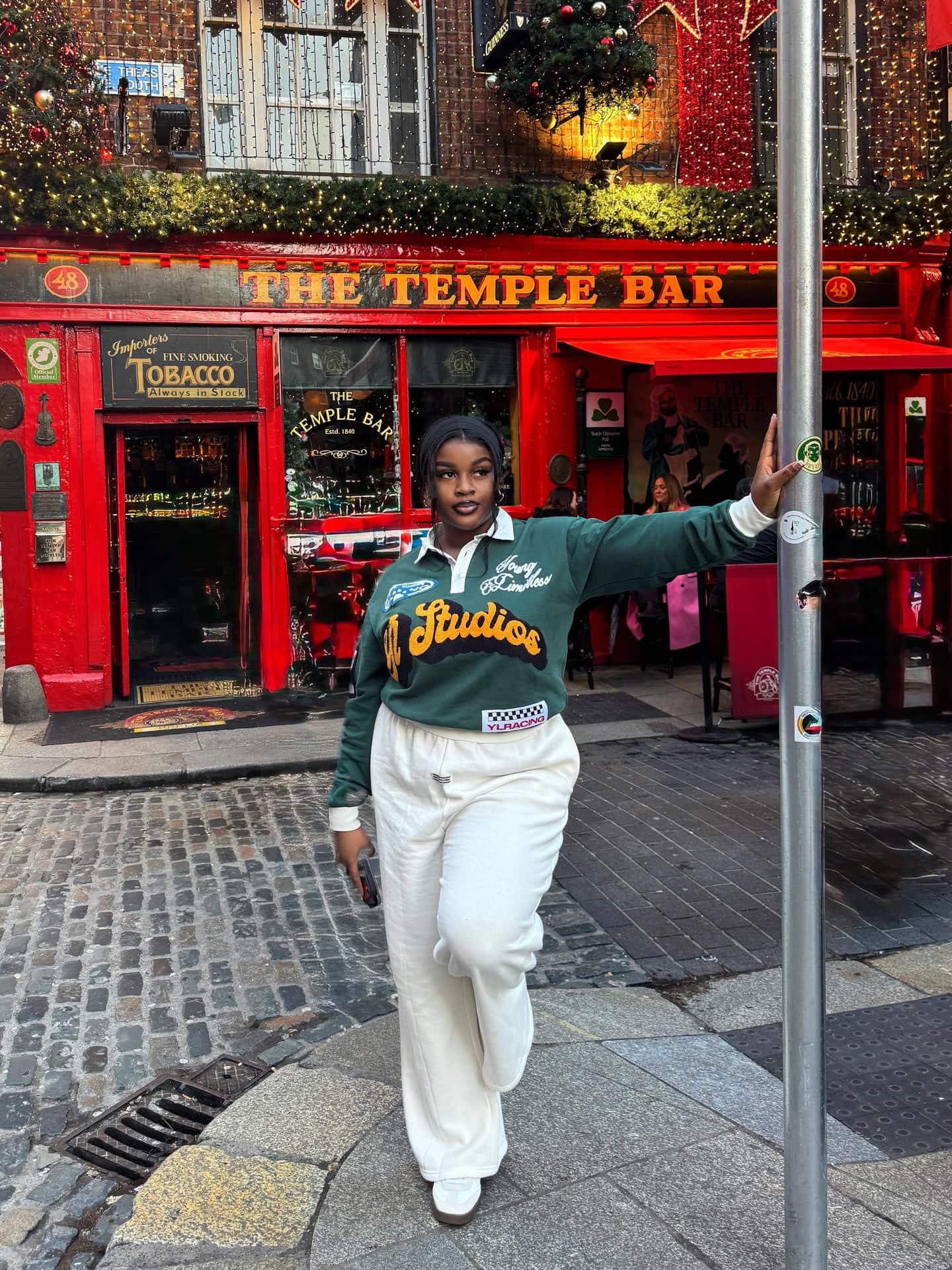 Graphic Sweatshirt and Wool Trousers