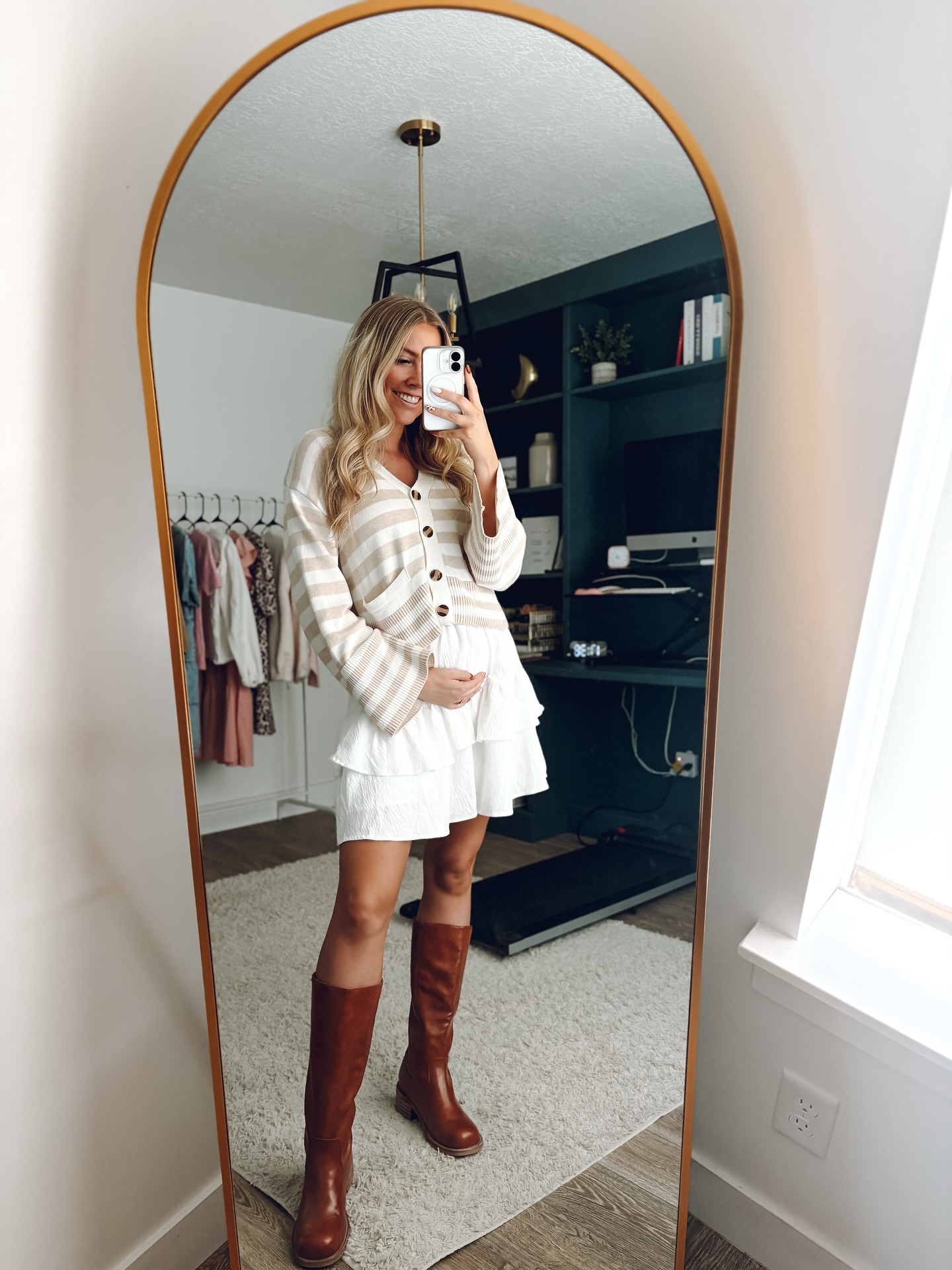 Striped Cardigan and Mini Dress
