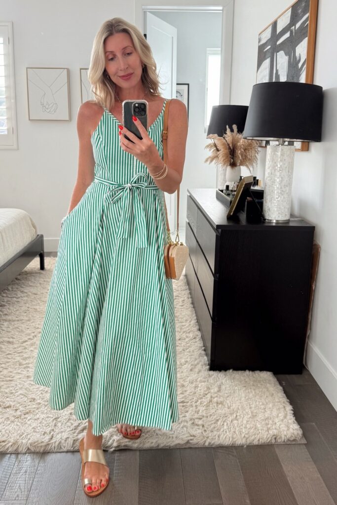 Vertical Striped Maxi Dress