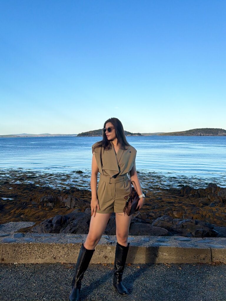 Trench Coat Dress and Knee-High Boots